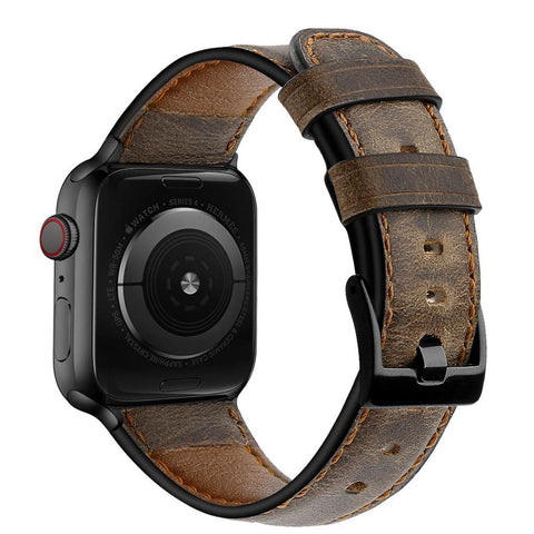Apple Watch Band Series 7 6 5 4 Retro Cow Leather Strap iWatch
