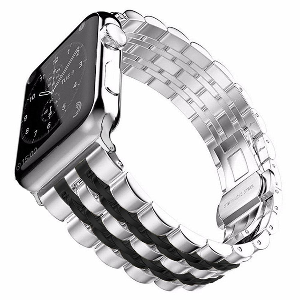 High-Quality Metal Apple Watch Strap Series 7 6 5 Stainless Steel