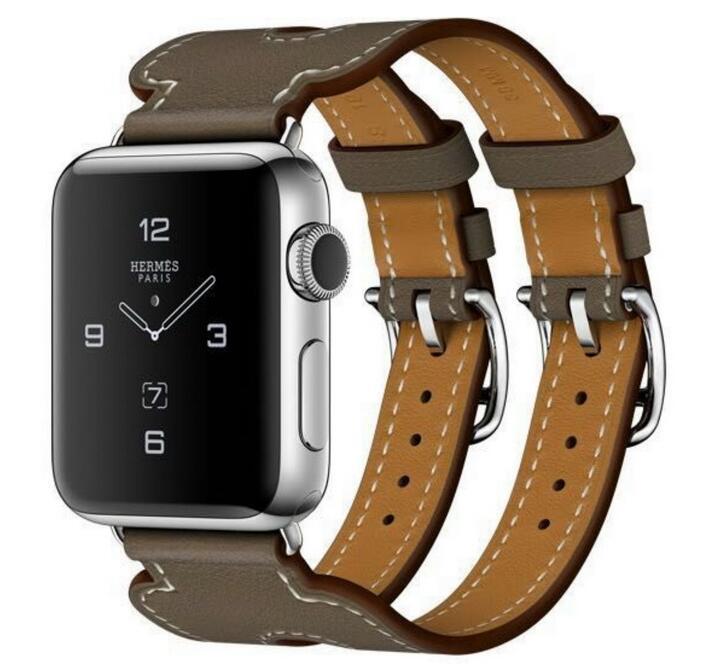 Apple Watch Series 7 6 5 4 Classic Leather Double Buckle Cuff