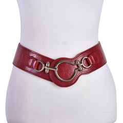 Elastic Nylon Wide Belt for Dress: Stylish Metal Buckle Women's Accessory