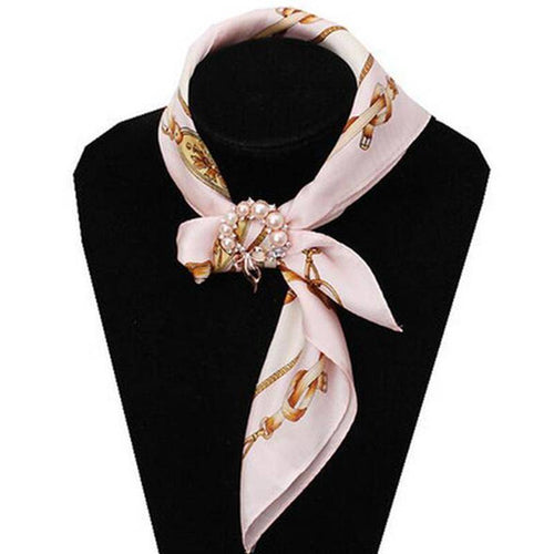 Magic Hollow Spiral Flower Pearl Diamond Pins Scarves Shawl Clip