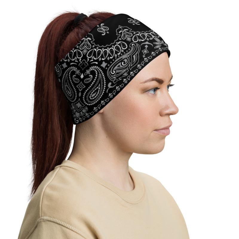 Classic Retro paisley biker face cover, Washable Reusable Mask, black ...