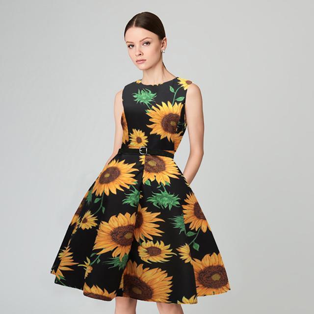www.Nuroco.com - Plus Size - Vintage Elegant Sleeveless Dress (US 8-16W)