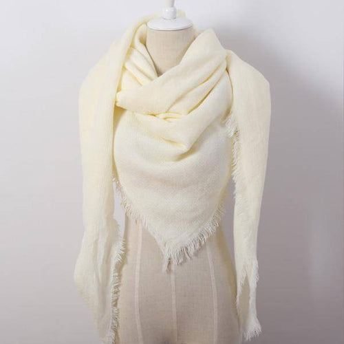 Merino Square Scarf  Large Soft Shawl - UNBORN