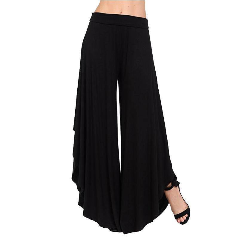 www.Nuroco.com - Irregular Ruffles Wide Leg Pants Trousers (US 2-14)