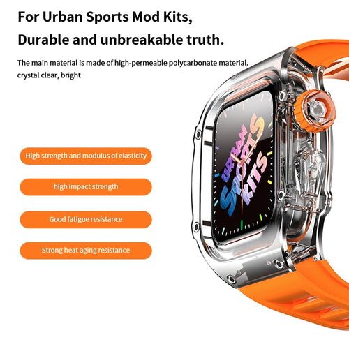 Ice Transparent Luxury Modification Kit Case Band For Apple Watch