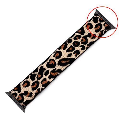 Home 10-Cheetah w/ Black / 38mm Stretchy Strap for apple watch band 44 mm 40mm correa for apple watch 5 4 3 for iwatch band 42mm 38mm Comfortable watchband belt