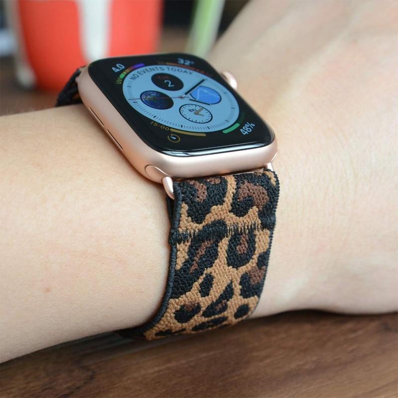 Elastic Stretch apple watch band, Double print Layer strap, fits