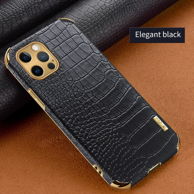 Geaccepteerd interieur Opsplitsen Crocodile Pattern Leather Holder Case For iPhone 11 12 Pro Max XR X XS –  www.Nuroco.com