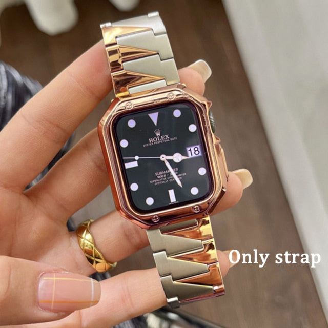 Premium Steel Strap for Apple Watch 7 45mm Band Case 41mm