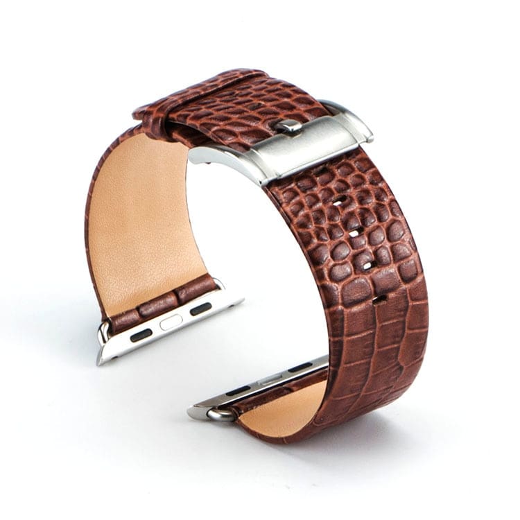 Apple Watch Band Crocodile Genuine Leather Strap For 44Mm/ 40Mm/ 42Mm/ 38Mm Iwatch Series 1 2 3 4