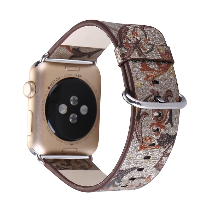 Wholesale Printed leather band for apple watch Floral fashion Wristband fit  iwatch series 6/5/4/3/2/1/SE 44mm 40mm 42mm 38mm Factory From m.