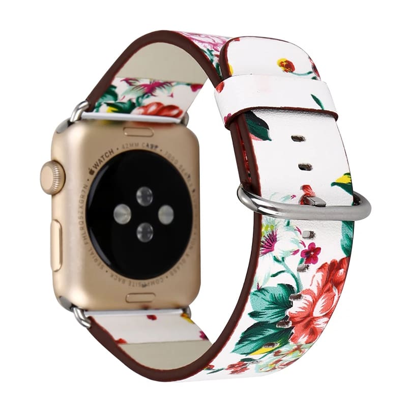 Wholesale Printed leather band for apple watch Floral fashion Wristband fit  iwatch series 6/5/4/3/2/1/SE 44mm 40mm 42mm 38mm Factory From m.