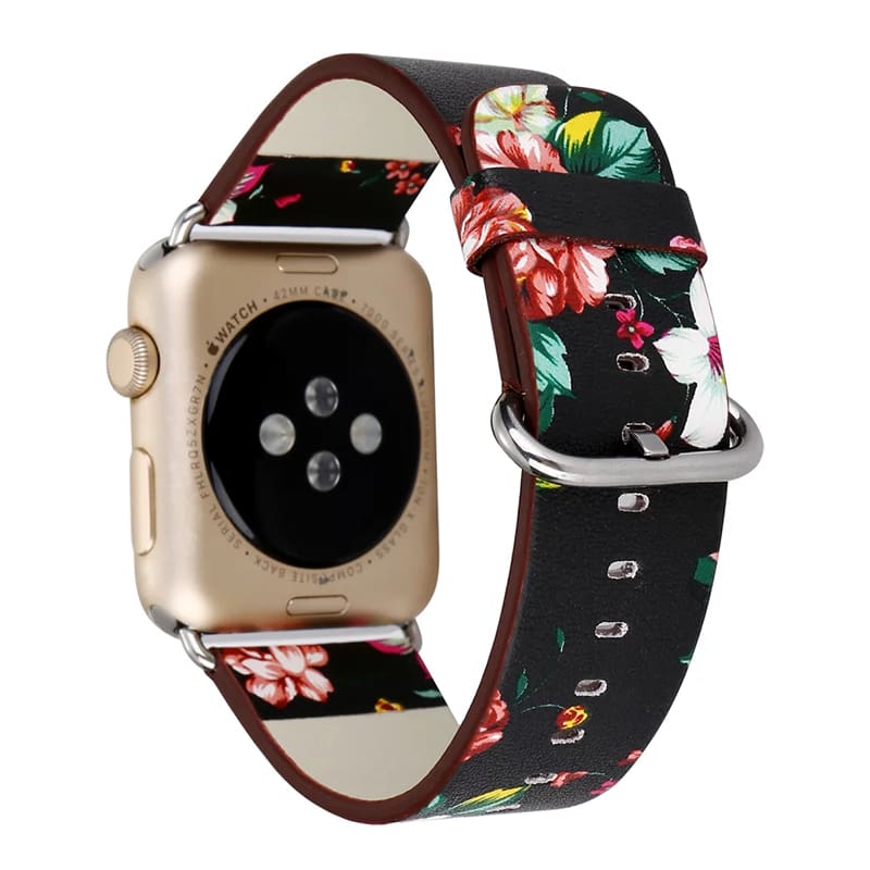 Apple Watch Fancy Paisley Print Leather Bands