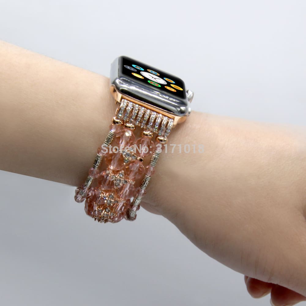 Womens Bling Glitter Diamonds Crystal Bracelet For Apple Watch Band Series 1 2 3 4 44Mm/ 40Mm/ 42Mm/ 38Mm Wrist Strap Watch Band Belt