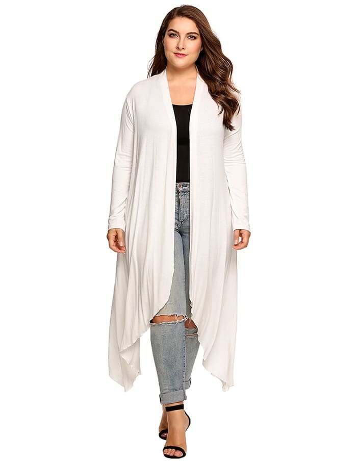 IN'VOLAND Women's Plus Size Cardigan Long Palestine