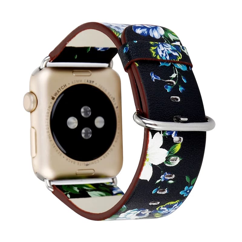 Wholesale Printed leather band for apple watch Floral fashion Wristband fit  iwatch series 6/5/4/3/2/1/SE 44mm 40mm 42mm 38mm Factory From m.