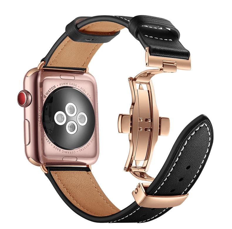 www.Nuroco.com - Luxury Genuine Leather Apple Watch band 44mm 