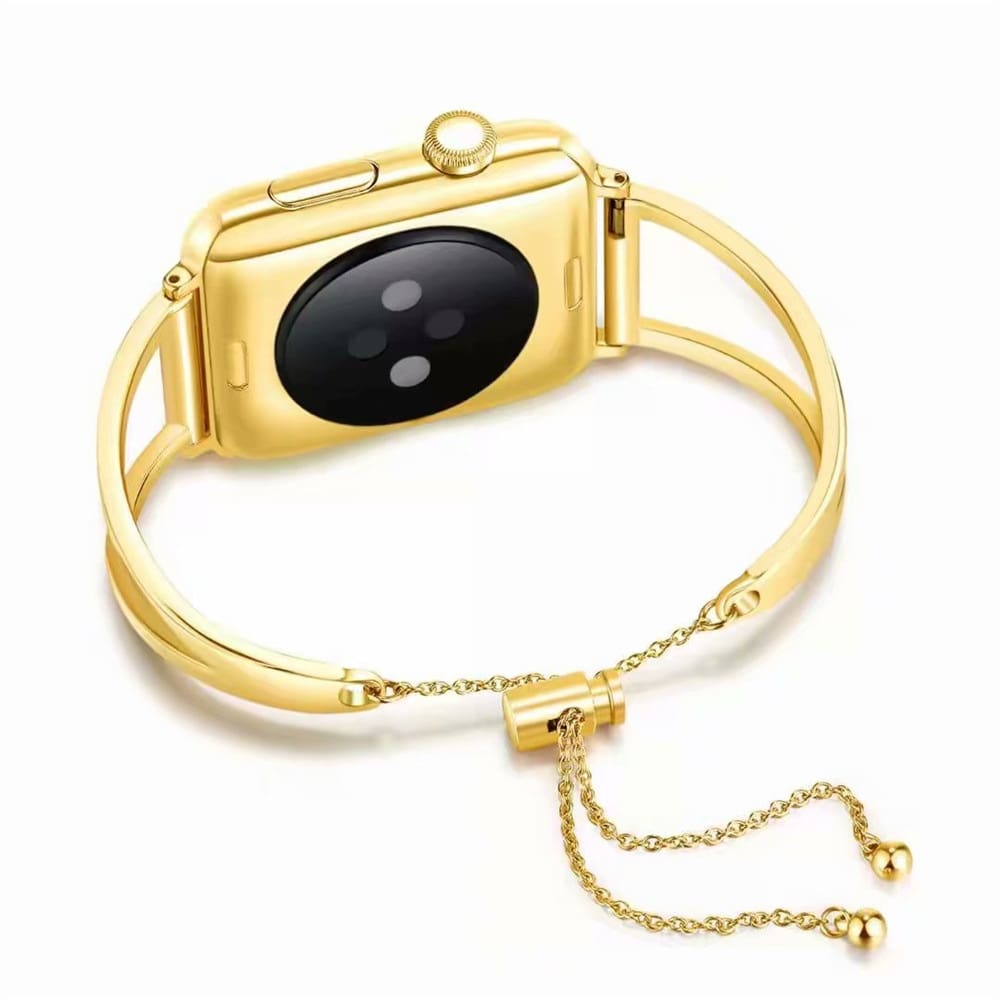 Apple Watch Band Cuff, luxury bracelet gold golden women fashion Fits 44mm 40mm 42mm 38mm, Iwatch Series 1 2 3 4 stainless steel mia