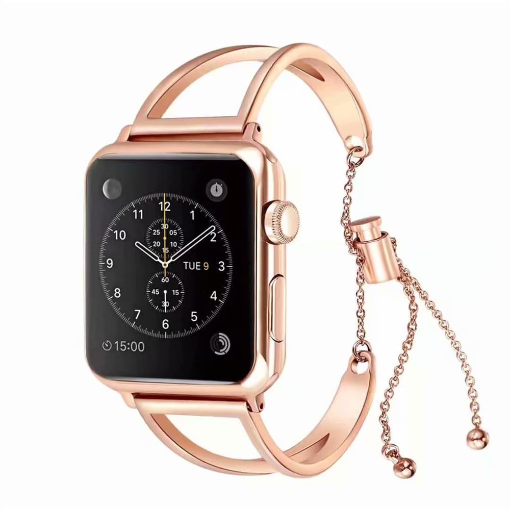 Apple Watch Band Cuff, luxury bracelet rose gold women fashion Fits 44mm 40mm 42mm 38mm, Iwatch Series 1 2 3 4 stainless steel mia