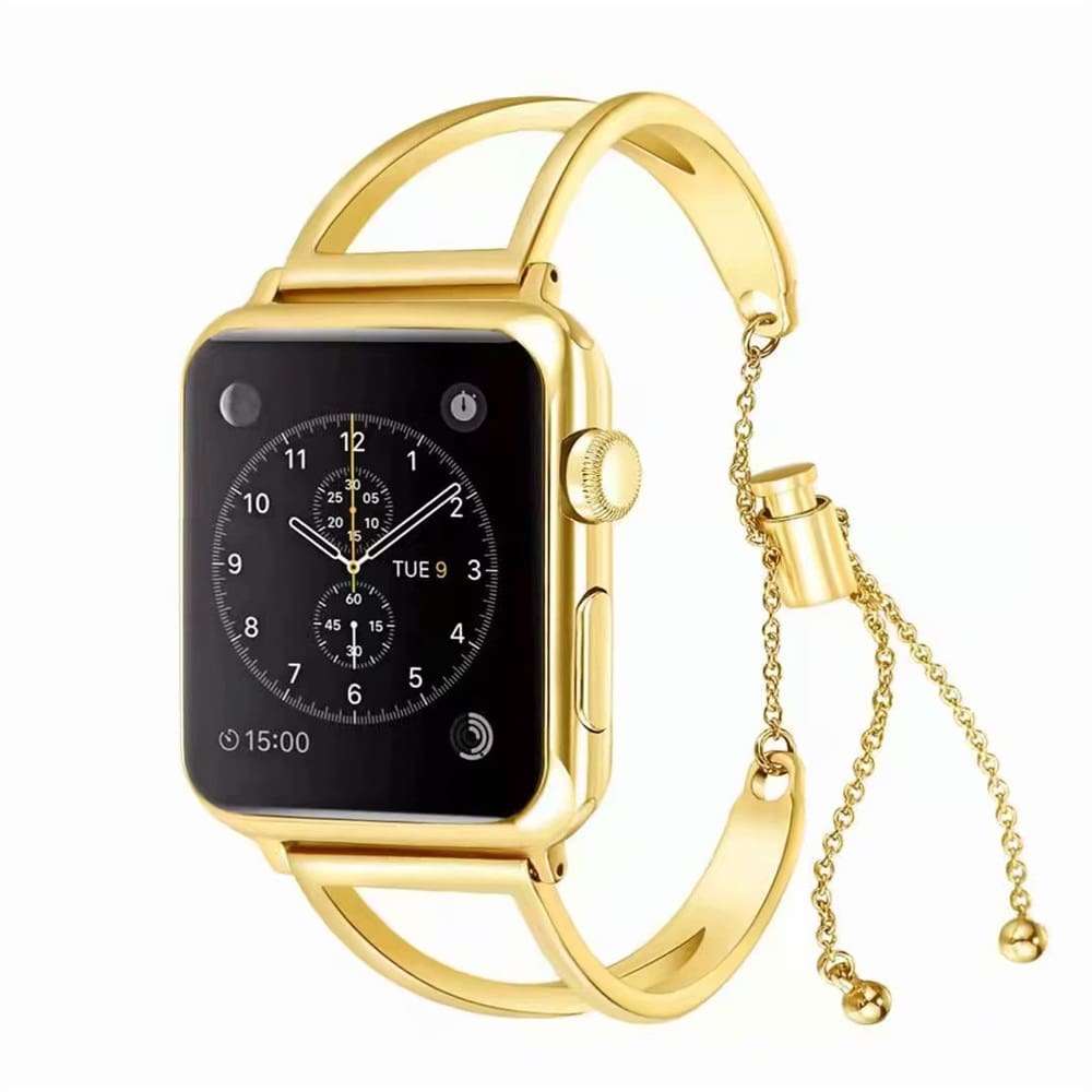 Apple Watch Band Cuff, luxury bracelet gold golden women fashion Fits 44mm 40mm 42mm 38mm, Iwatch Series 1 2 3 4 stainless steel mia