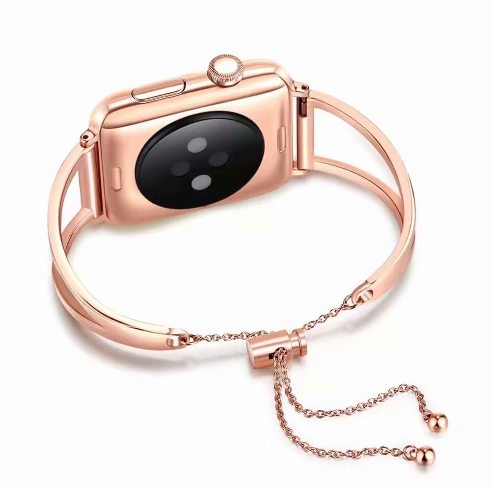 Apple Watch Band Cuff, luxury bracelet rose gold women fashion Fits 44mm 40mm 42mm 38mm, Iwatch Series 1 2 3 4 stainless steel mia