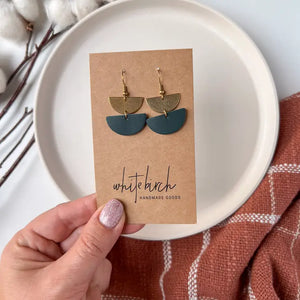 Mini Leather Half Moon Earrings - Rose Grace Boutique