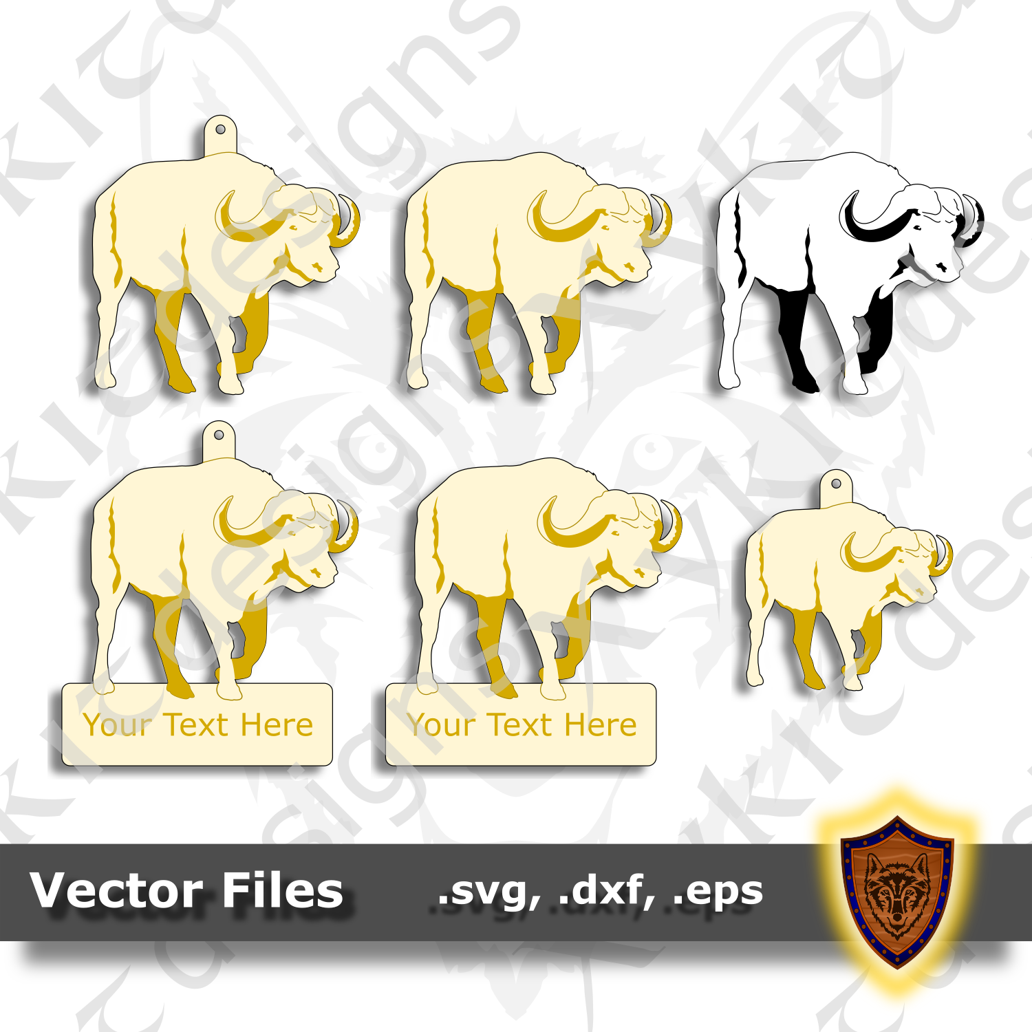 Download African Cape Buffalo - Animal Ornament - Magnet - Key Chain - (SVG, DX - Xykit
