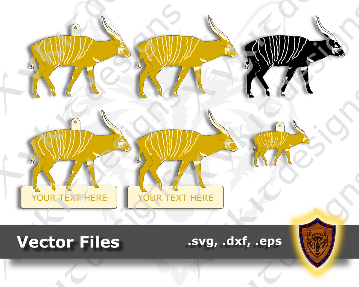 Download Bongo Antelope - Animal Ornament - Magnet - Key Chain - (SVG, DXF, EPS - Xykit