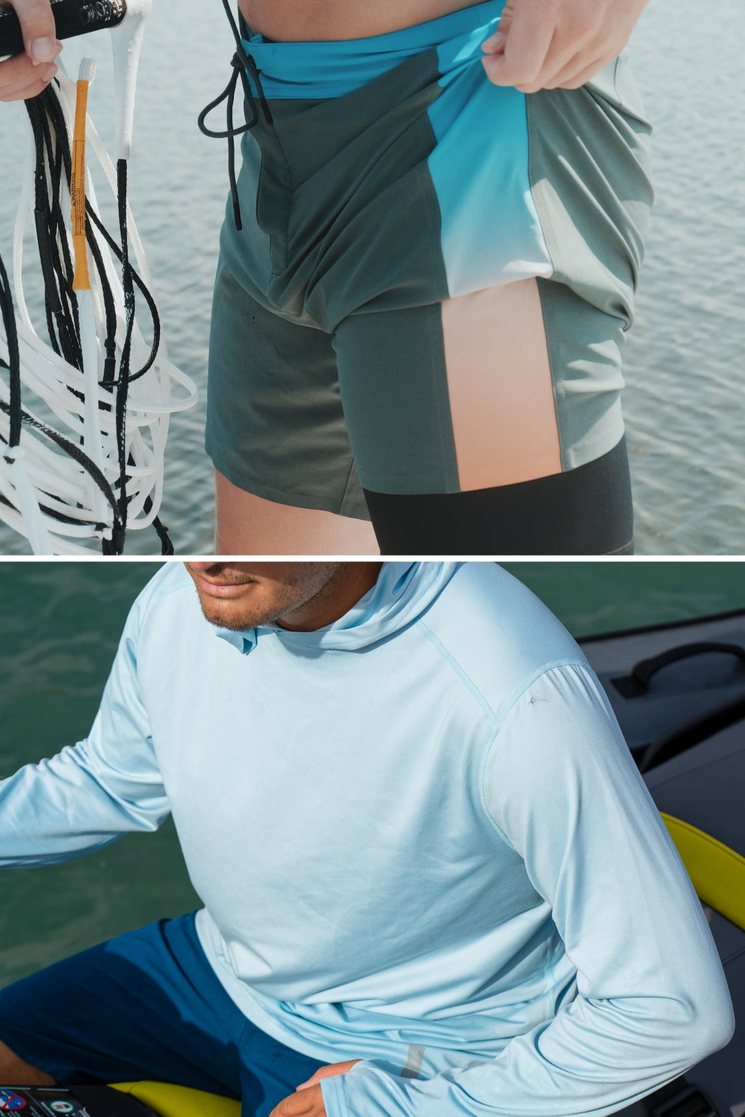 Image of SURF & TURF: Sunset Panel Drifties + UPF Utility Shirt