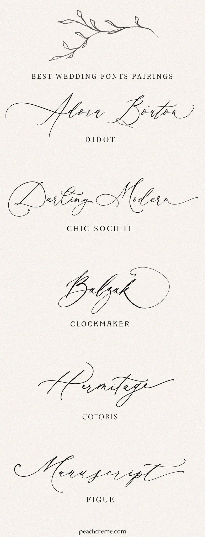 best wedding font pairings