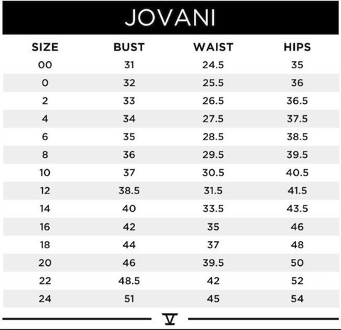 Jovani Size Chart 2019