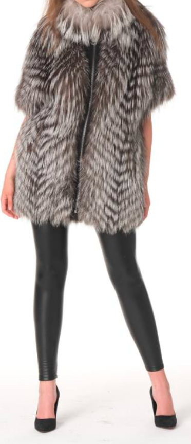 Size M/XL/3XL: Silver fox fur vest - The Fancy Success product image