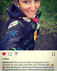 black colourful floral waterproof raincoat ladies New Zealand rainjacket