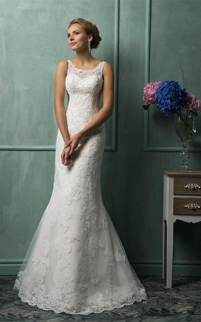 Mermaid Sleeveless Sheath Lace Wedding Dress-713443 – DorrisDress