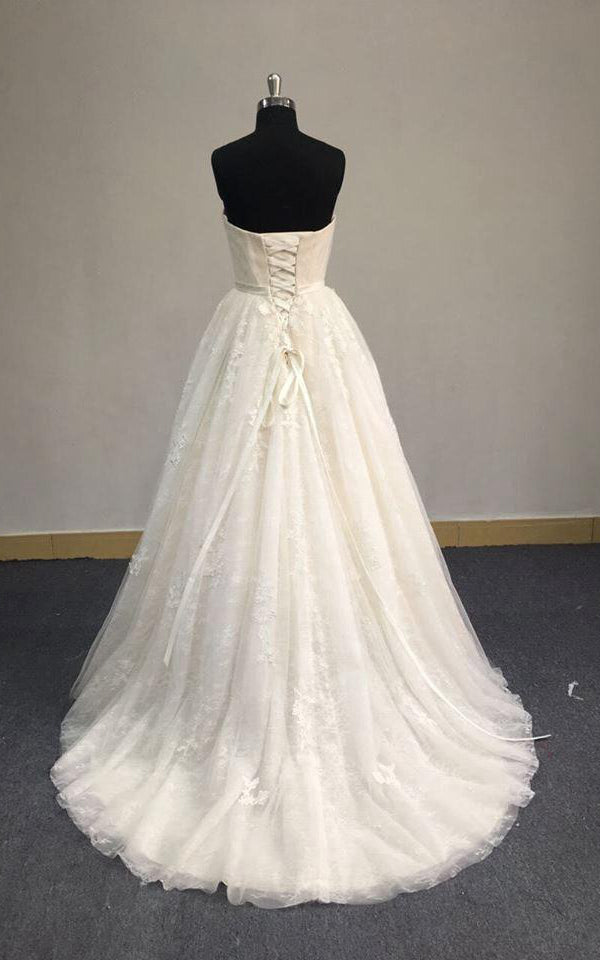 Strapless A-Line Tulle Wedding Dress With Lace Bodice-ET_711424 ...