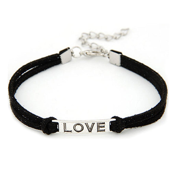 Women Men Love Handmade Alloy Rope Charm Jewelry Weave Bracelet Gift BU