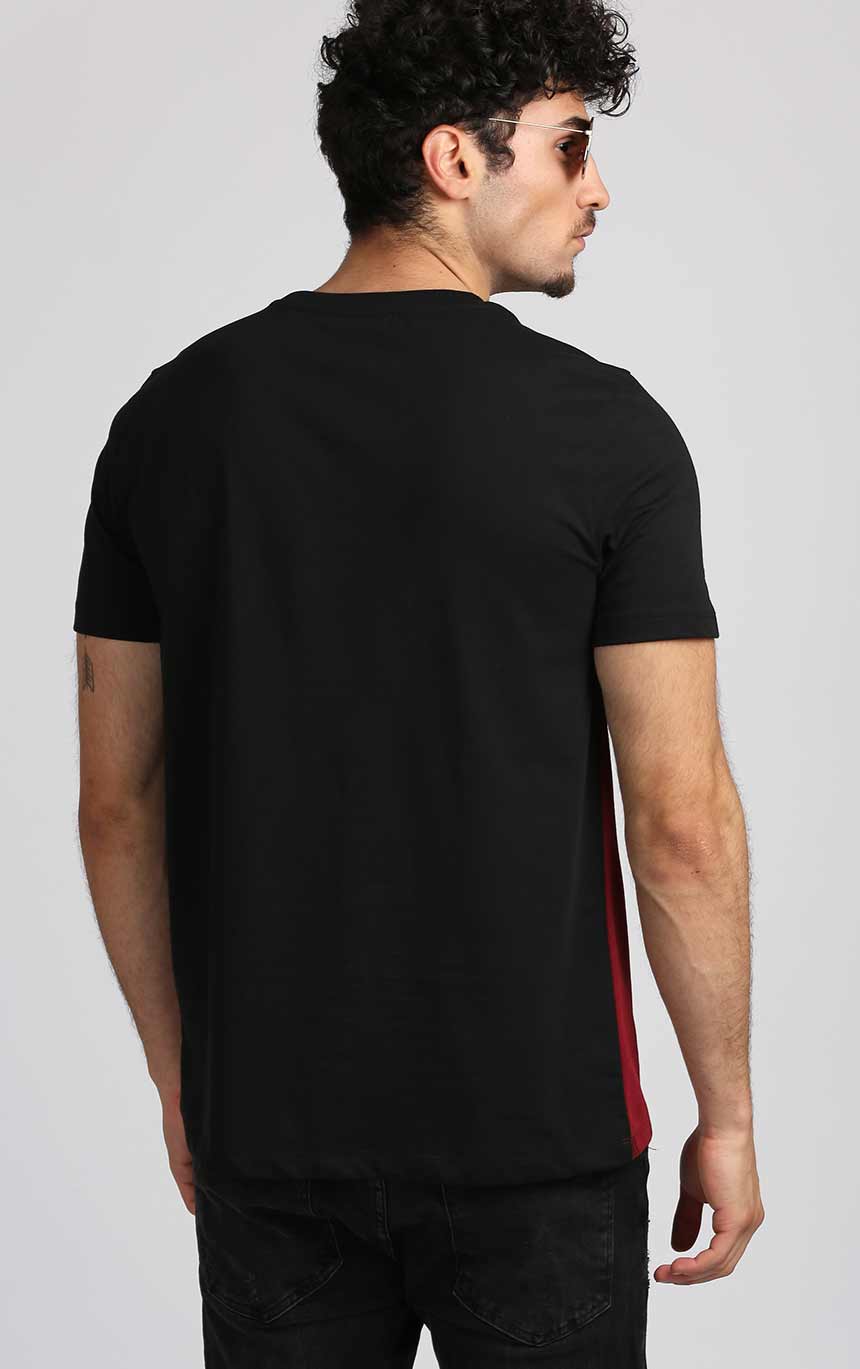 Download Black and Maroon Front Button Design T Shirt - AELOMART