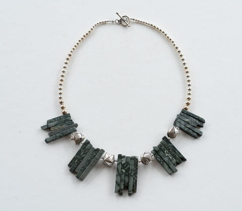 Summer Vineyard necklace.  Sterling silver, jasper