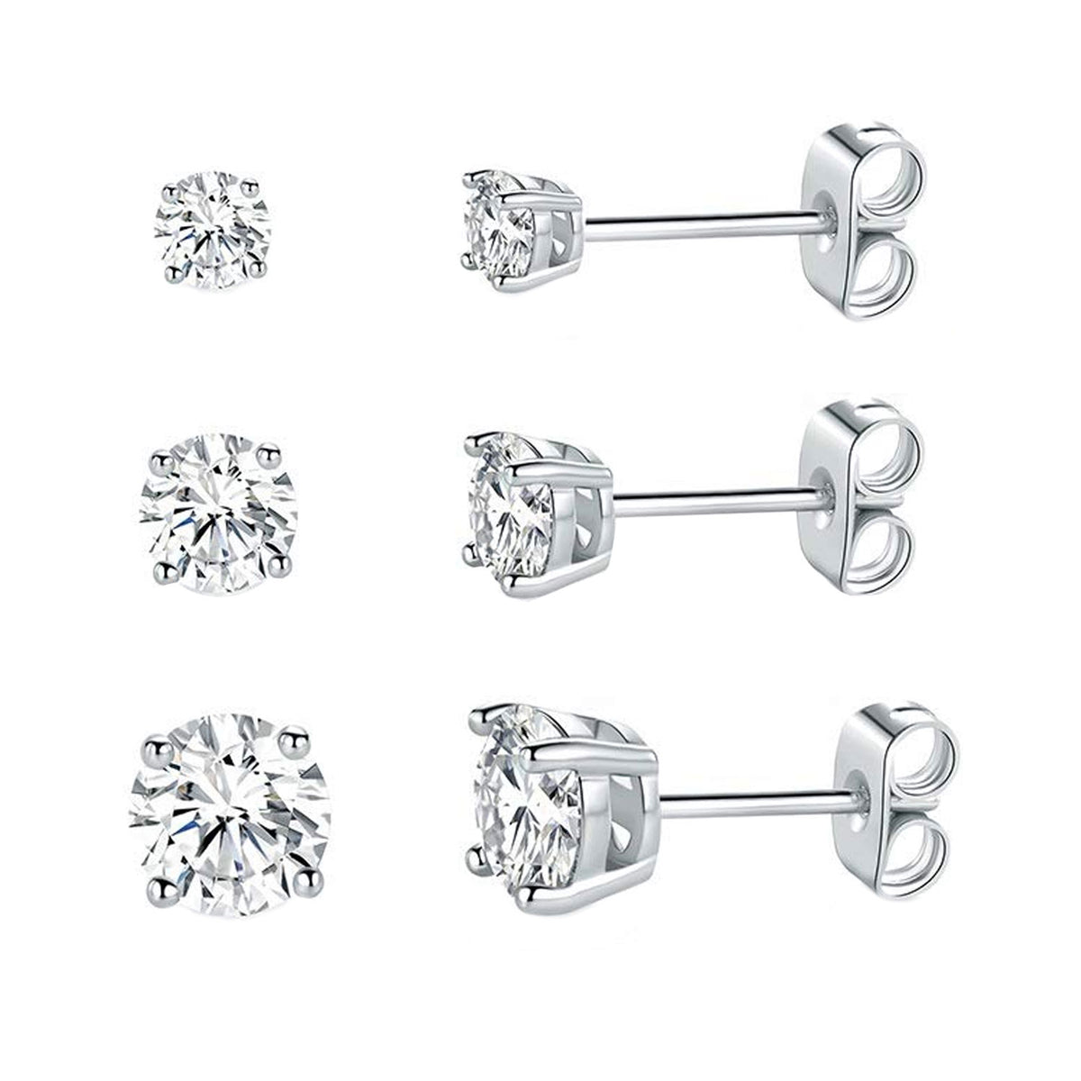 Sterling silver set of 3 stud earrings – Savvy Cie Jewels