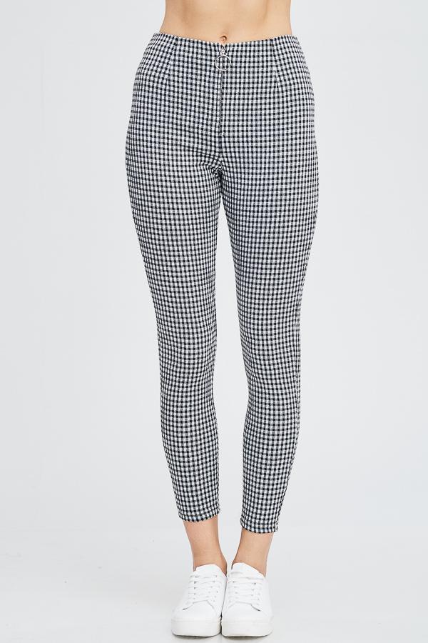 checkered print pants