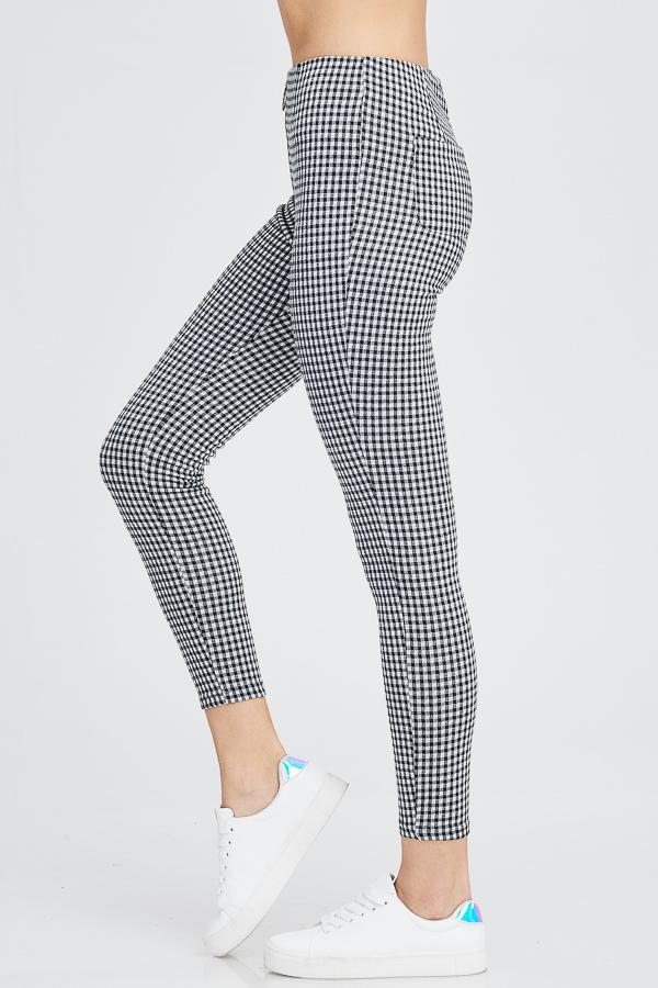 black and white checkered pants