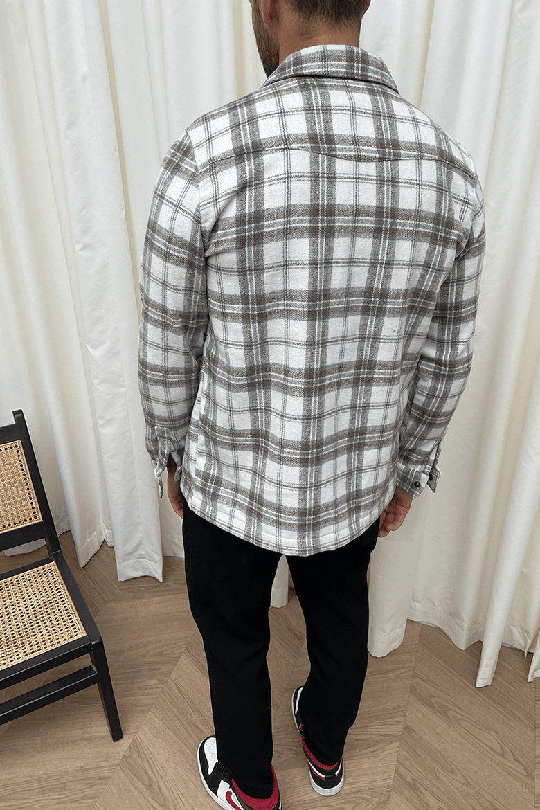 Brushed Flannel Overshirt Ecru/Sage – NOVU