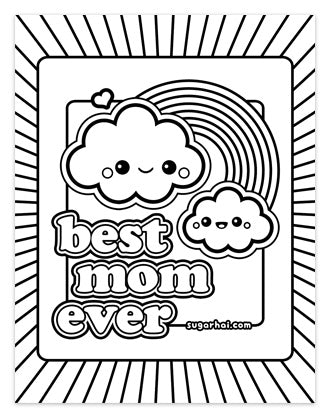 best cloud mom coloring page