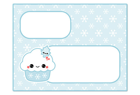 snowflake cupcake envelope