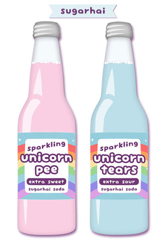 unicorn pee soda and unicorn tears soda