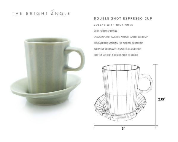 Porcelain Doubleshot Espresso Cup - Rosemary Green by The Bright Angle