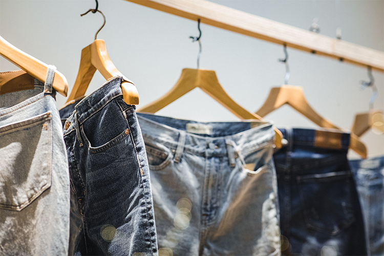 Rack for denim on hangers