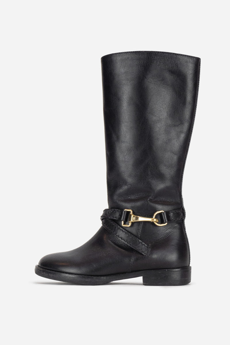 Burberry Black Leather Riding Boots – So Over It Luxury Consignment
