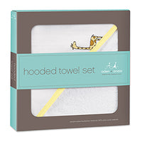 Aden + Anais - Hooded Towel + Washcloth Set - Jungle Jam https://babystuff.co.nz/products/aden-anais-hooded-towel-washcloth-set-jungle-jam Little heads stay warm and dry with the aden + anais hooded towel and washcloth set. The 100% cotton muslin washcloth is gentle against baby's skin and the soft cotton terry hooded towel makes this set a bath time essential.